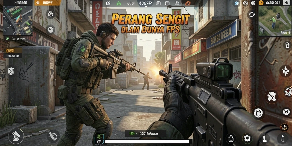 Tampilan gameplay intens dalam aksi tembak-menembak 666FF.