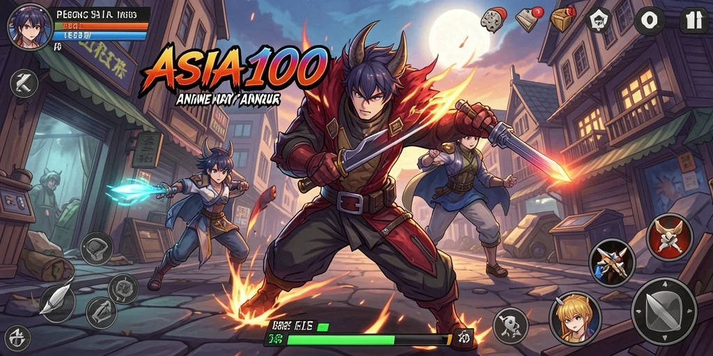 Tampilan gameplay yang menarik dari ASIA100 dengan karakter Anime yang mengesankan.