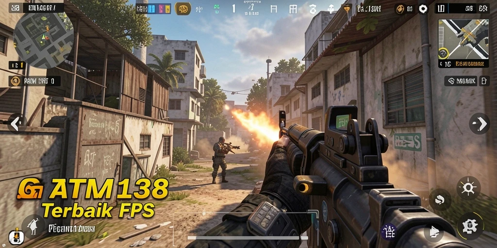 Tangkapan layar utama gameplay ATM138 menampilkan aksi tembak-menembak yang seru.