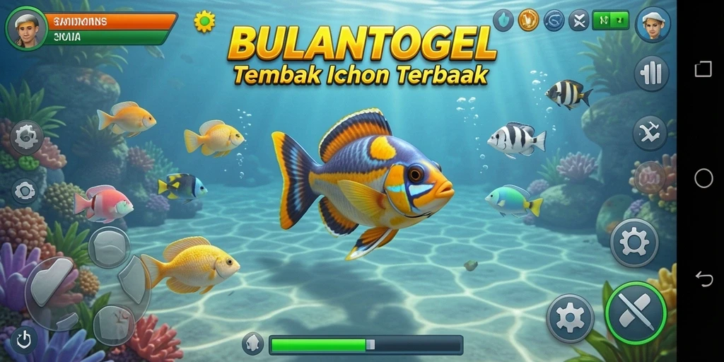 Tangkapan layar gameplay menampilkan aksi seru dalam menembak ikan.