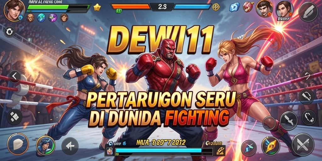 Tampilan gameplay DEWI11 yang dinamis dan energik dalam pertarungan.