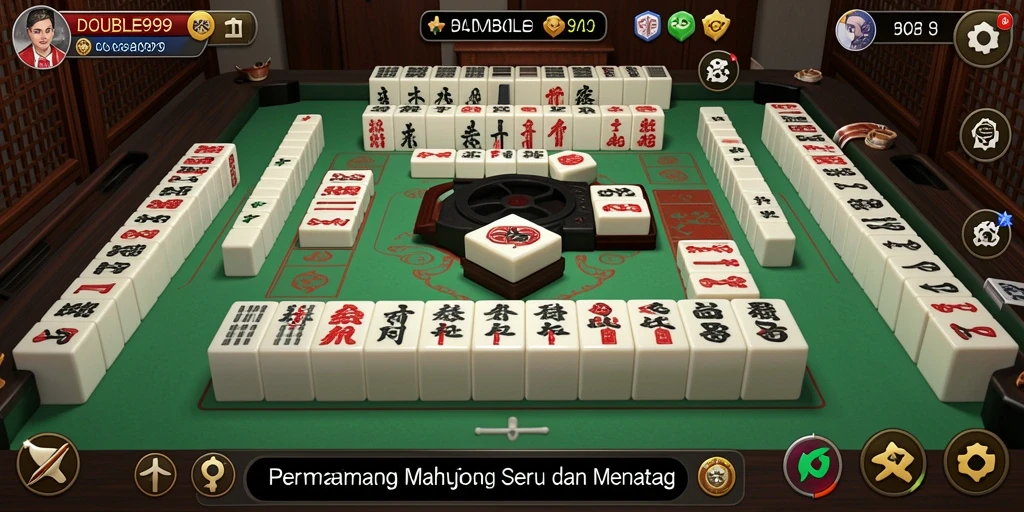 Tangkapan layar gameplay Mahjong di DOUBLE999 yang menegangkan.