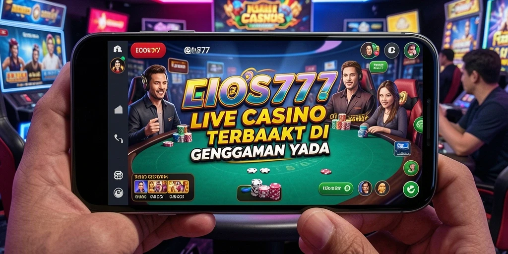 Tampilan gameplay Live Casino yang menegangkan di EOS77, dengan dealer langsung dan suasana interaktif.