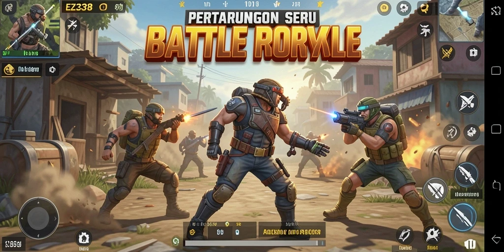 Gameplay seru dan intens dalam pertempuran Battle Royale EZ338.