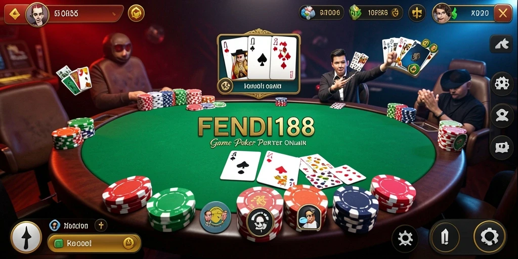 Tampilan gameplay menarik di FENDI188 dengan grafis poker yang memukau.