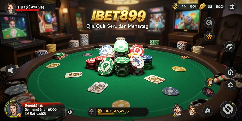 Screenshot gameplay IBET899 menunjukkan aksi QiuQiu yang mendebarkan.