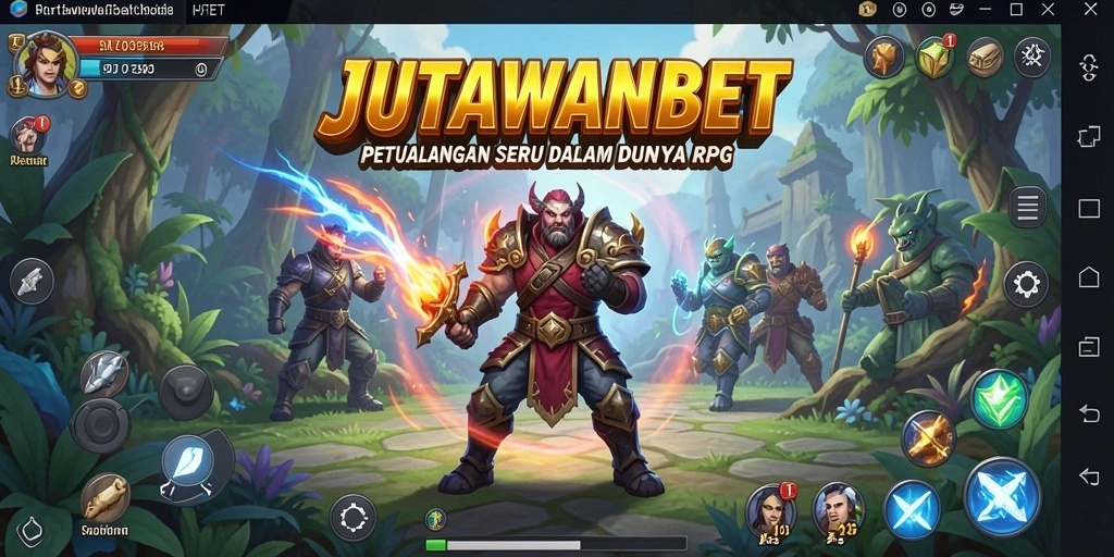 Tangkapan layar JUTAWANBET menampilkan aksi seru dalam pertarungan RPG.