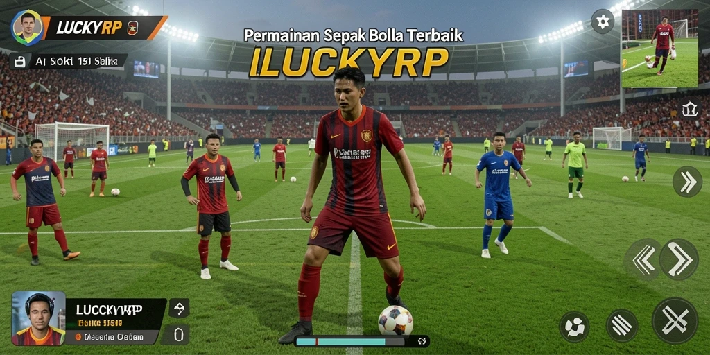 Tampilan menarik dari gameplay <strong>LUCKYRP</strong> yang menggambarkan intensitas pertandingan sepak bola.