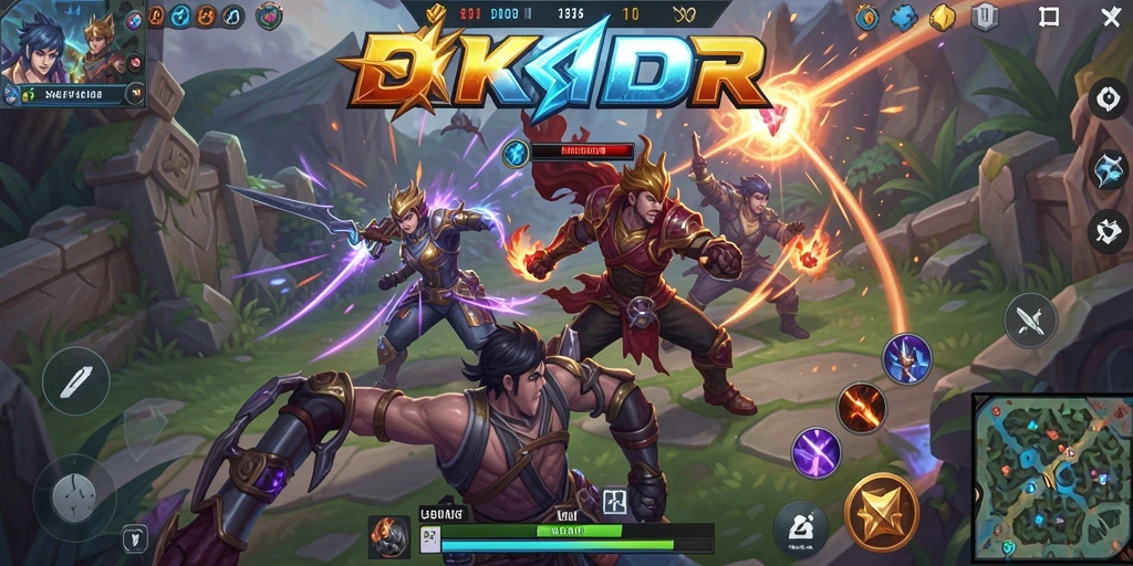 Tampilan gameplay seru dari OKIDR dengan aksi MOBA yang mendebarkan.