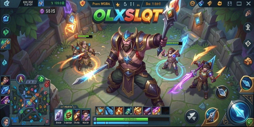 Tangkapan layar gameplay OLXSLOT yang menunjukkan aksi seru di arena.
