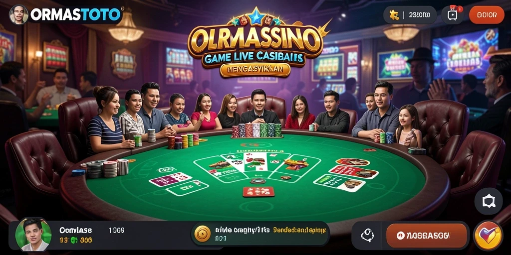 Tampilan gameplay Live Casino ORMASTOTO yang menarik dan interaktif.