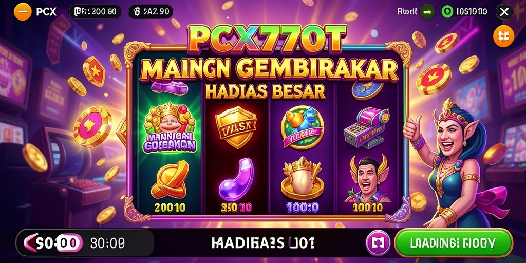 Tampilan atraktif gameplay Slot PCX777 yang penuh warna.