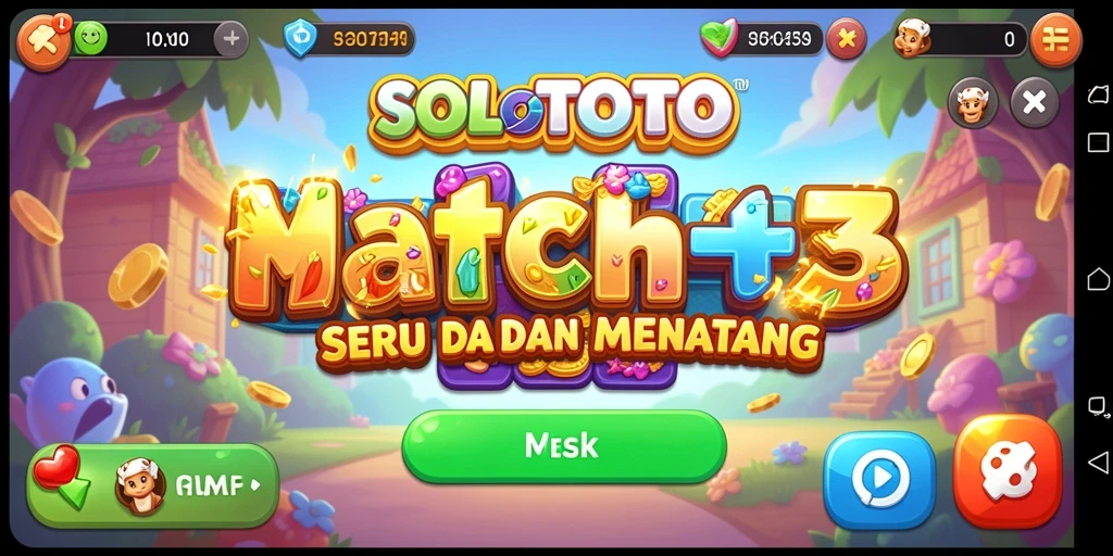 Tampilan gameplay seru dari game Match-3 SOLOTOTO.