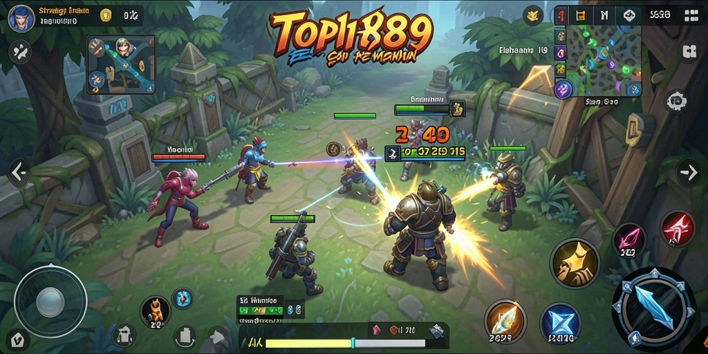Tampilan gameplay yang menegangkan dalam TOPI189.