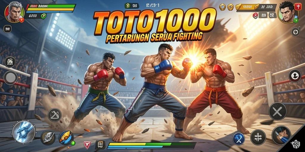 Screenshot TOTO1000 menampilkan aksi pertarungan yang seru dan intens.